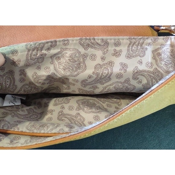 Simply Noelle Gray & Brown Small Crossbody Purse Magnetic Flap Adjustable Gold - Picture 6 of 7